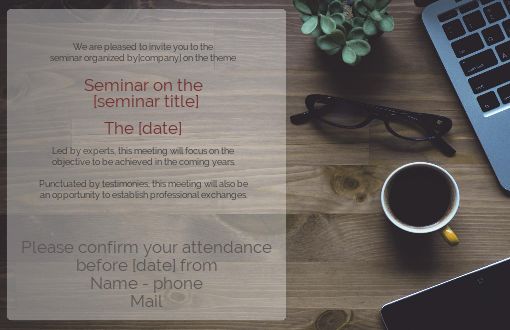 Card Invitation Meeting Seminar free template