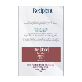 card invitation meeting seminar grey 