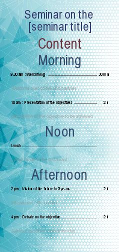 Card Invitation Meeting Seminar Blue free template