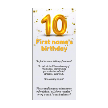 Free 10th Birthday Invitation Printable Template Ou Send Online