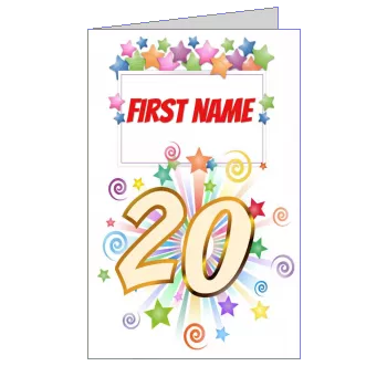 Birthday Invitation 20 Years Star template