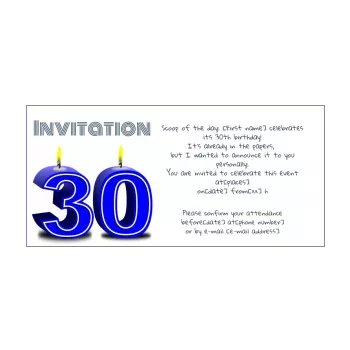birthday invitation 30 years ball blue 