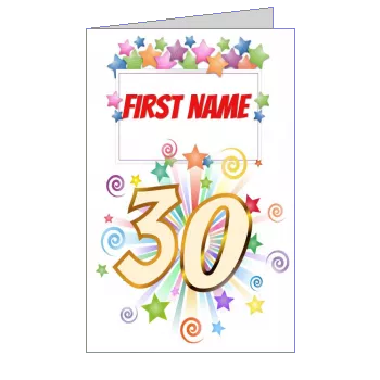 Birthday Invitation 30 Years Star template
