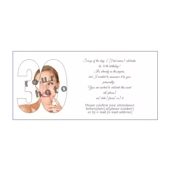 birthday invitation 30 years white 