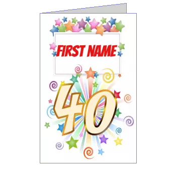 Birthday Invitation 40 Years Star template
