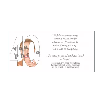 birthday invitation 40 years white 