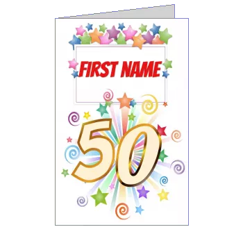 Birthday Invitation 50 Years Star template