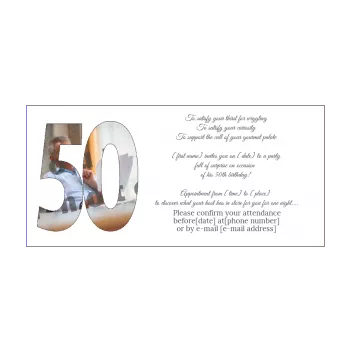 birthday invitation 50 years white 