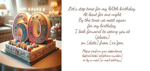 Birthday Invitation Rainbow 60 Years free template