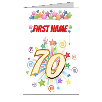 Birthday Invitation 70 Years Star virtual