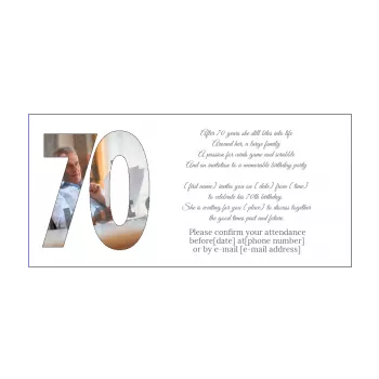 birthday invitation 70 years elegant white 