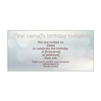 birthday card invitation light white 