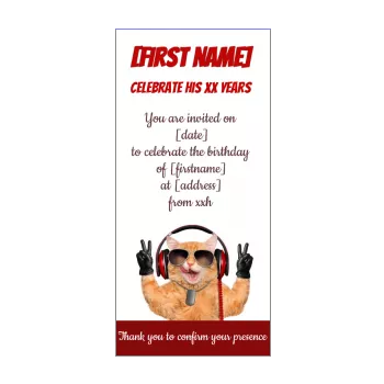 funny birthday card invitation cat animals 