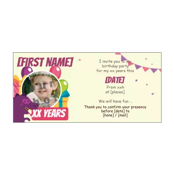 birthday card invitation dinosaur gift balloon kid yellow 