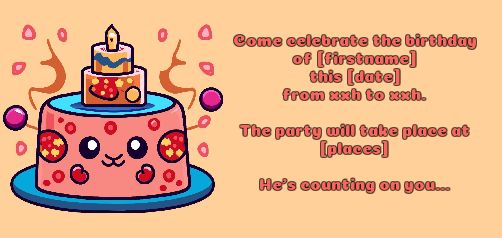 Birthday Card Invitation Manga Cake free template