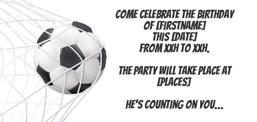 Birthday Card Invitation Soccer Balloon free template