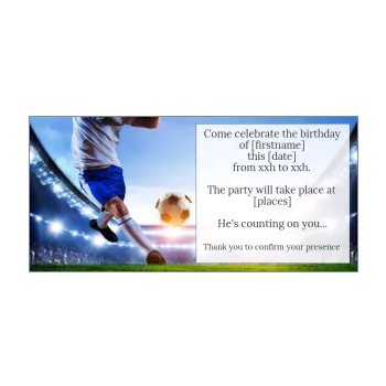 birthday card invitation soccer balloon blue kid 