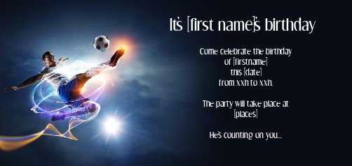 Birthday Card Invitation Soccer Balloon virtual free