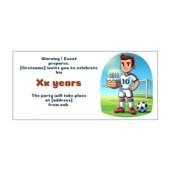 birthday card invitation soccer balloon candle drawing kid 