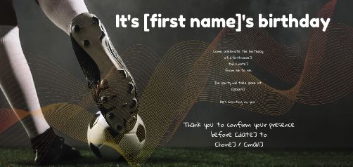 Birthday Card Invitation Soccer Grey free template
