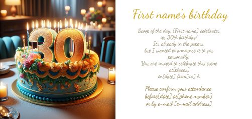 Birthday Invitation Rainbow 30 Years virtual free