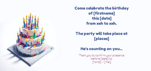 Birthday Card Invitation Toy Cake virtual free