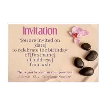 birthday card invitation beach flower zen 