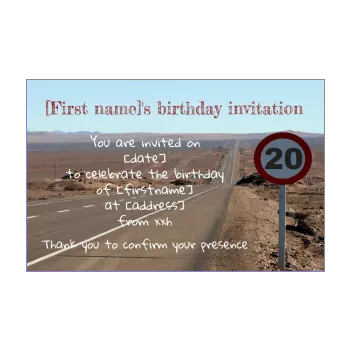 birthday card invitation road sky 