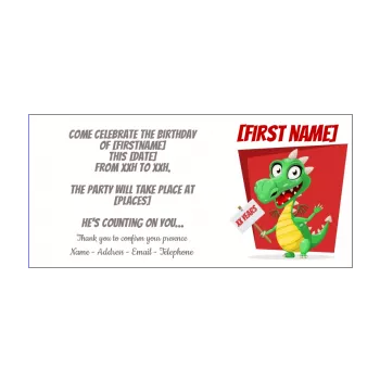 birthday card invitation dinosaur drawing green kid animals 