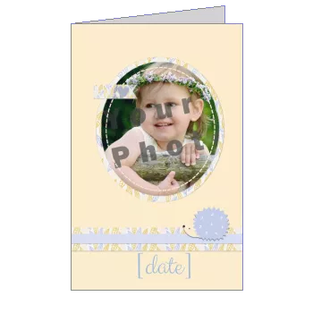 Birthday Card Invitation Baby Kid with photo template