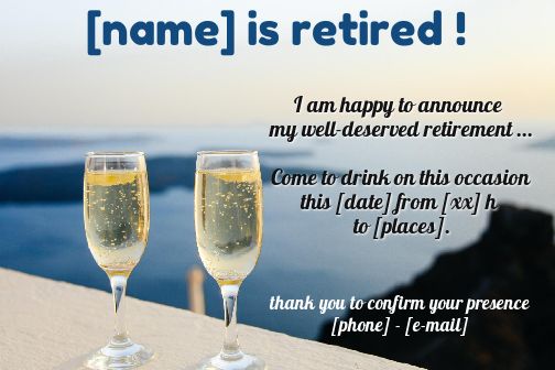 Card Invitation Retirement Champagne Party free template