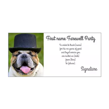 funny card invitation retirement dog animals 