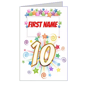 Birthday Invitation 10 Years Star template