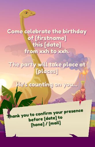 Birthday Card Poster Invitation Dinosaur free template