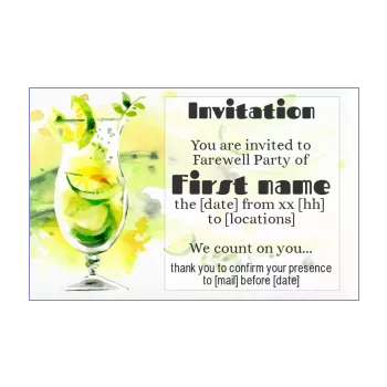 card invitation lemon retirement glass cocktail green 