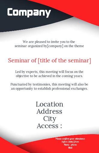 Card Invitation Meeting Seminar Blue free template