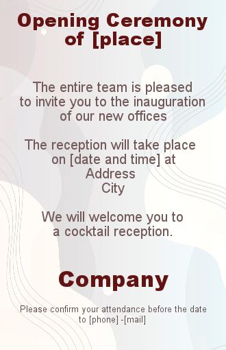 Inauguration Invitation Shop Pastel Abstract free template