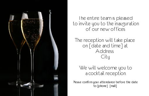 Inauguration Invitation Bottle Shop Champagne free template