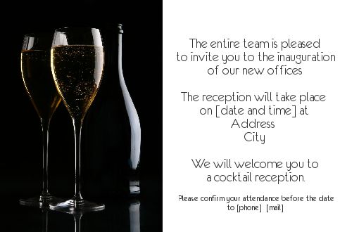 Inauguration Invitation Bottle Shop Champagne template