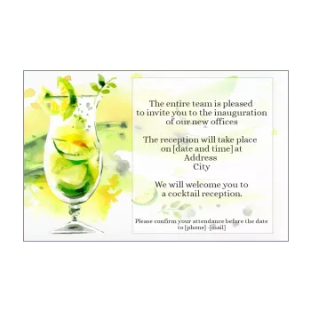 inauguration invitation lemon shop glass cocktail green local 
