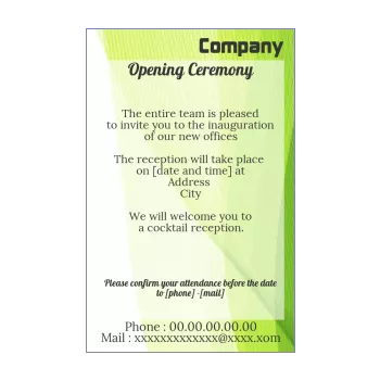 inauguration invitation shop abstract green local 
