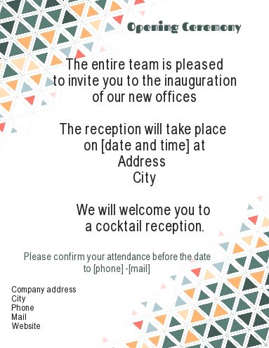 Inauguration Invitation Shop Abstract Green template