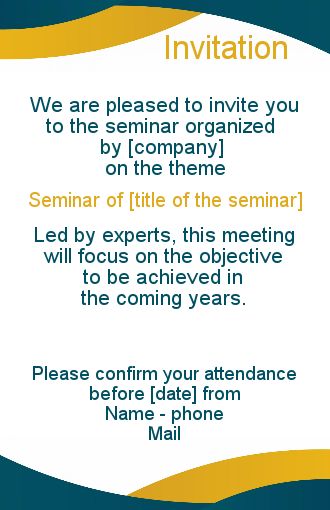 Card Invitation Meeting Seminar Blue free template