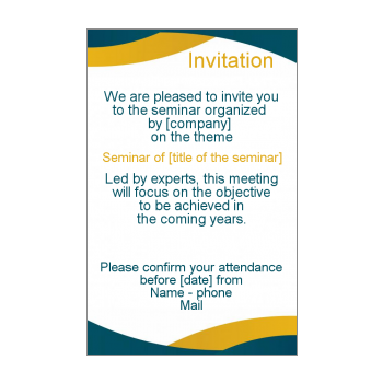 Invitation to a seminar template - printable card