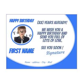 happy birthday card blue boy kid 