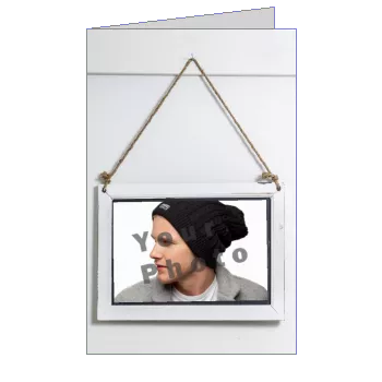 Happy Birthday Card Grey Slate with photo template