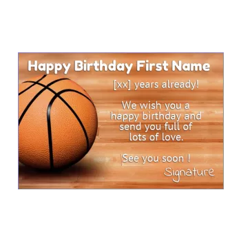 happy birthday card balloon basket brown kid sport 