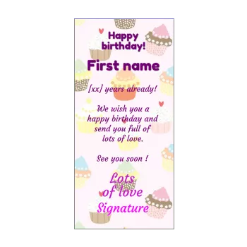 happy birthday card cake girl kid rose 