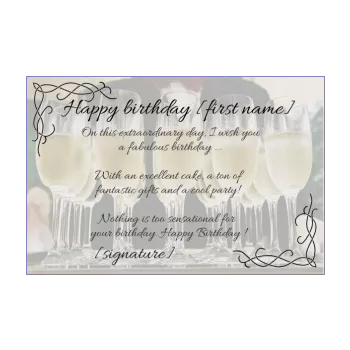 happy birthday card champagne alcohol 