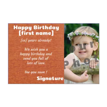 happy birthday card brown kid 